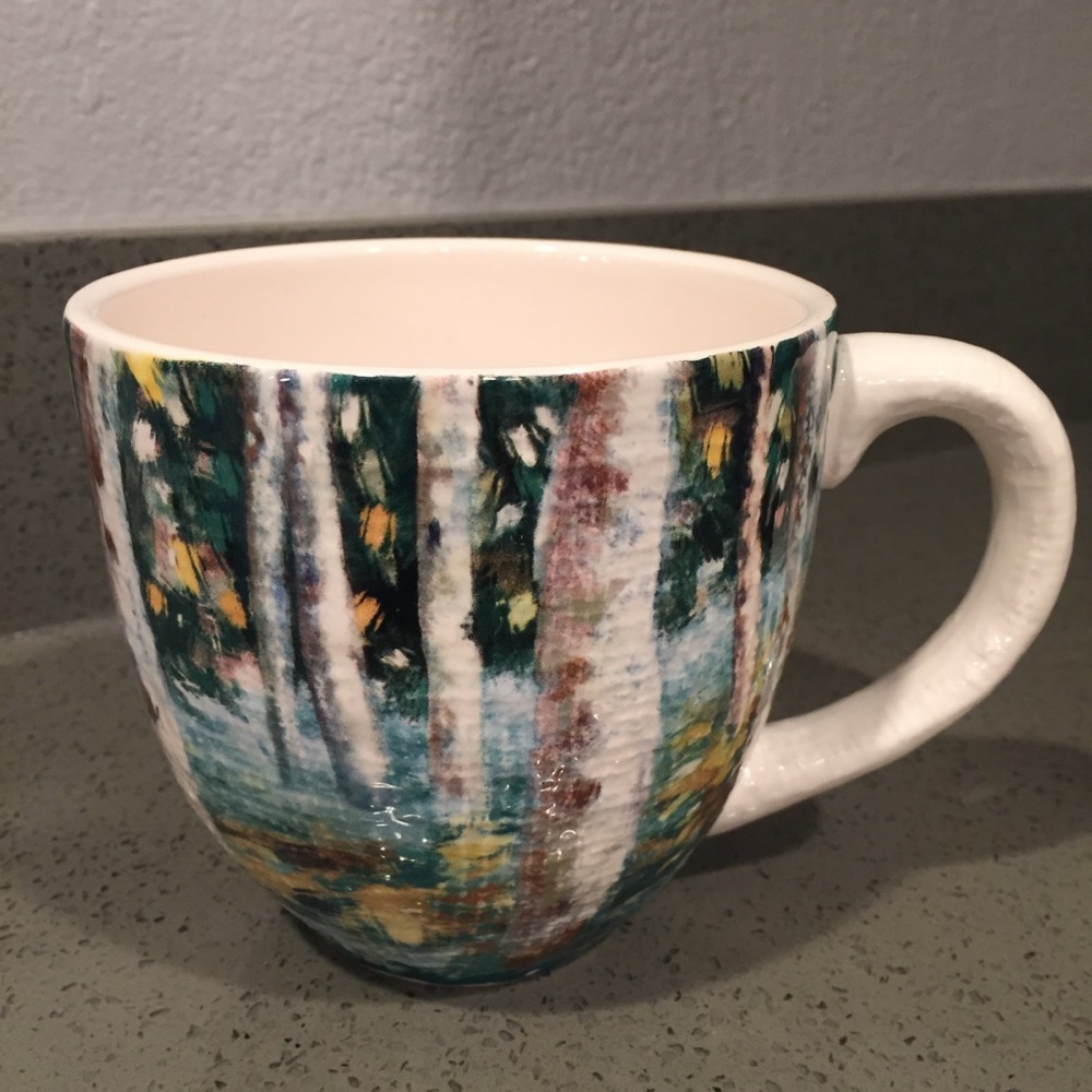 Pier 1 birch tree coffee mug 20 oz